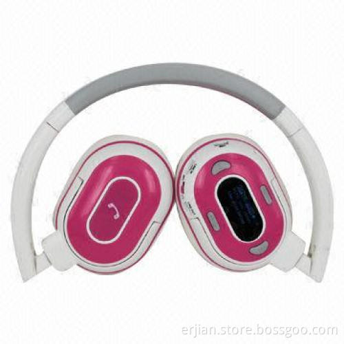 MP3 Bluetooth Headset/Earphones with Mic for Smartphones, OLED Screen, 32 Ohms Impedance